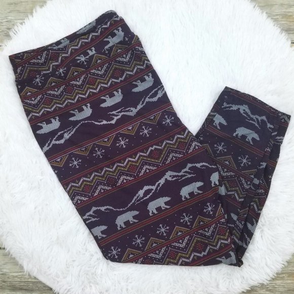 Terra & Sky Polar Bear Leggings Plus Size 2X 3X 4X - Picture 5 of 7